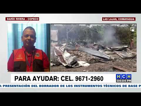 Incendio estructural consume una vivienda en Las Lajas, Comayagua