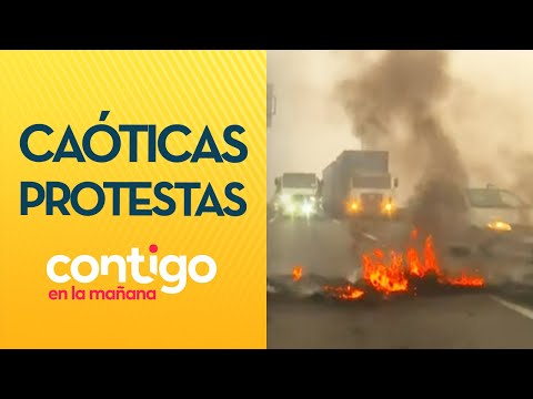 BARRICADAS Y CORTES: Las manifestaciones de Comité de Allegados en Santiago - Contigo en la Mañana
