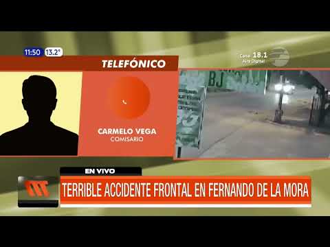 Terrible accidente frontal en Fernando de la Mora