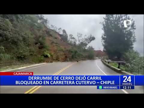 Sorpresivo deslizamiento de tierra en cerro bloqueó carretera en Cajamarca