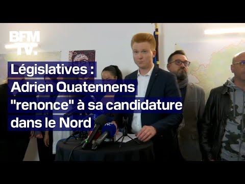 Législatives: Adrien Quatennens renonce à sa candidature dans le Nord