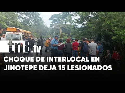 Al menos 15 lesionados por brutal impacto de interlocal en Jinotepe - Nicaragua