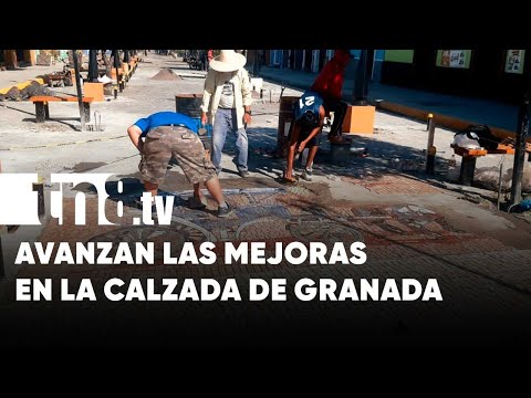 Avanza el remozamiento y embellecimiento de La Calzada en Granada  - Nicaragua