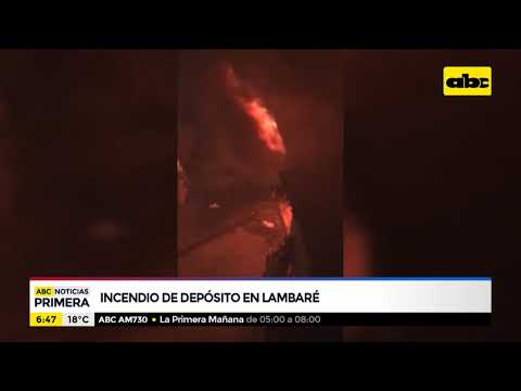 Incendio en depósito en Lambaré