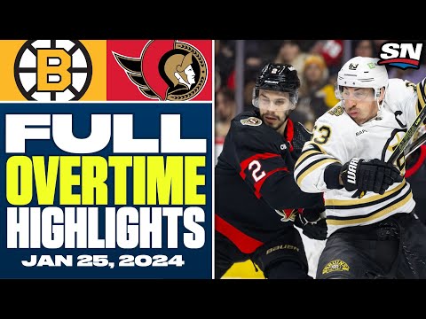 Boston Bruins at Ottawa Senators | FULL Overtime Highlights - January 25, 2024