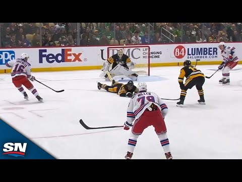 Rangers Vincent Trochek Lifts A Sweet Saucer Pass Over Ryan Graves For Artemi Panarins 36th Goal