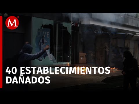 Canaco reporta daños a comercios por 34 mdp tras marcha de Ayotzinapa en CdMx