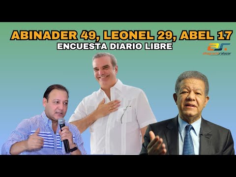 Abinader 49, Leonel 29, Abel 17, Encuesta Diario Libre, SM, diciembre 4, 2023