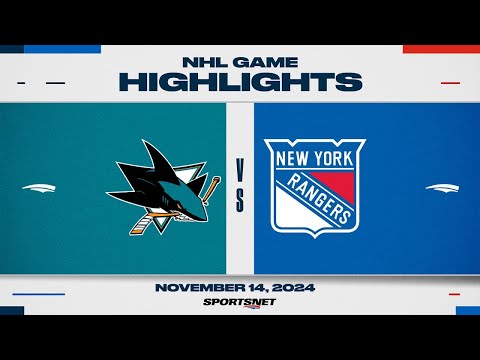 NHL Highlights | Rangers vs. Sharks - November 14, 2024