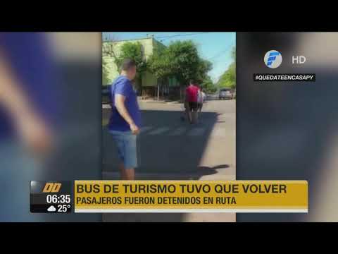 Detienen bus de turismo en Itacurubí