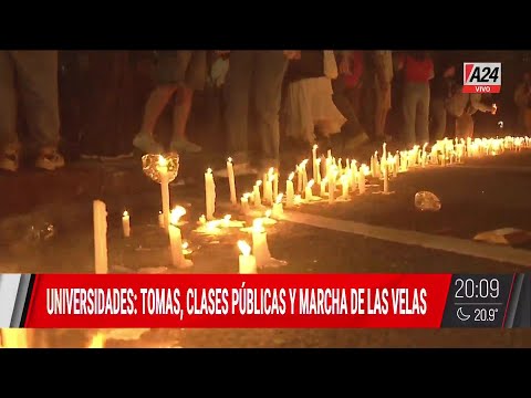 UNIVERSIDADES; MARCHA DE LAS VELAS CONTRA EL VETO DE MILEI