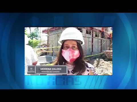 Valdez inspecciona construcción de edificio para atención de turistas en Usulután.