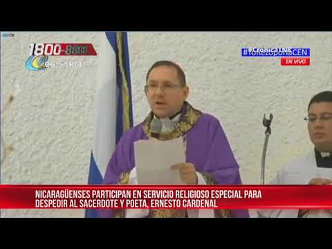 El pueblo de Nicaragua participa en misa para despedir al poeta Ernesto Cardenal