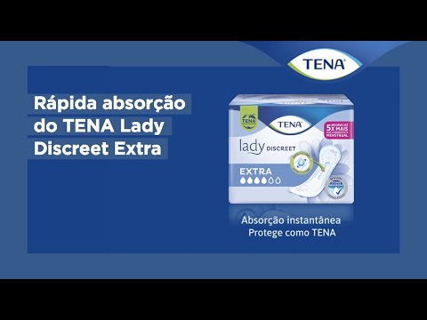 Absorvente TENA Lady Discreet Extra com tecnologia instasec 