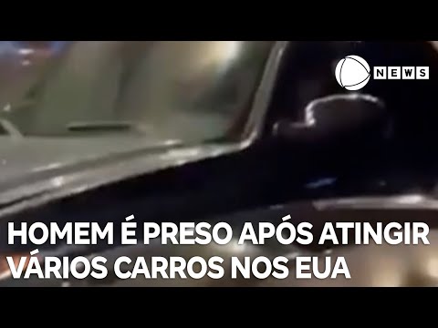 Homem é preso após atingir vários veículos com caminhonete