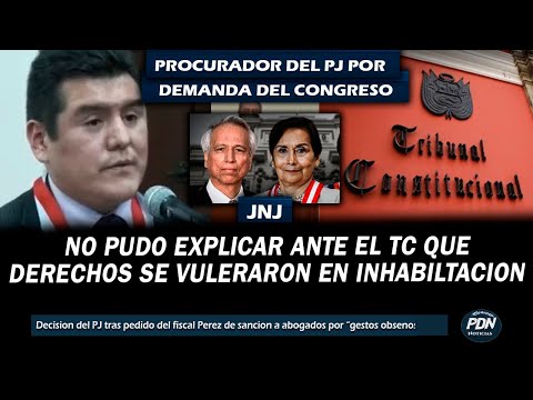 PROCURADOR DEL PJ NO PUDO EXPLICAR AL TC Q DERECHOS SE VULNERARON EN INHABILITACION TELLO Y VASQUEZ