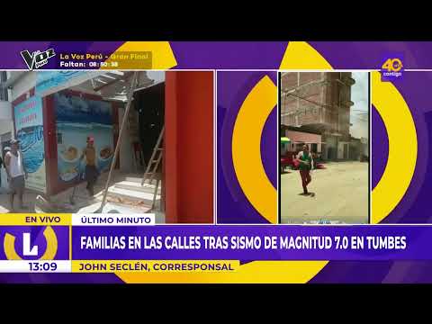 Familias en las calles tras fuerte sismo de magnitud 7.0 en Tumbes