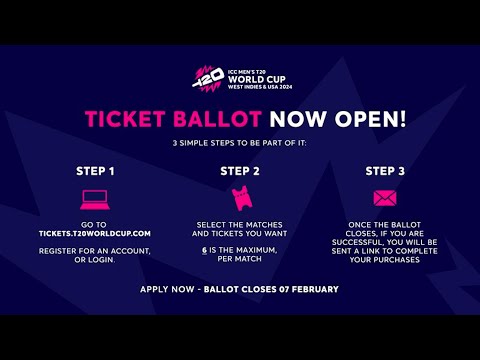 ICC Opens Public Ticket Ballot For Historic ICC Men's T20 World Cup 2024