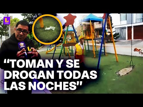 Juegos para niños llenos de excremento, orina y basura en San Martín de Porres