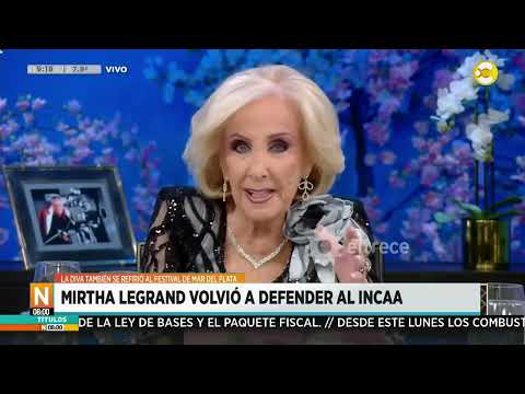 Mirtha Legrand volvió a defender al INCAA y al Festival de Cine de Mar del Plata ?N8:00? 01-07-24