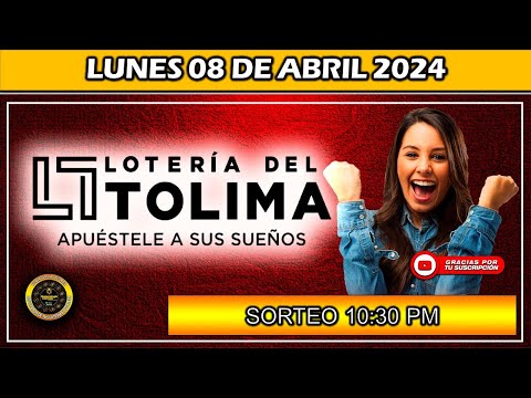 PREMIO MAYOR LOTERIA DEL TOLIMA del LUNES 08 de Abril 2024