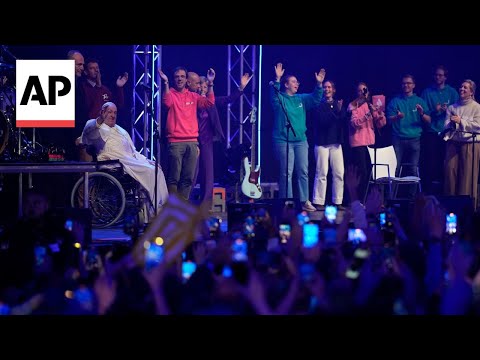 Pope Francis makes surprise visit to the Hope Happening festival in Brussels