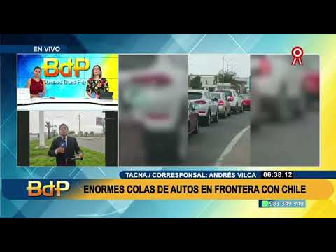 Tacna: largas colas de vehículos para ingresar al Perú