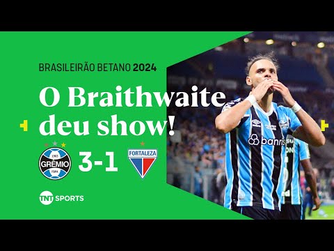 BRAITHWAITE BRILHA NA VITÓRIA DO GRÊMIO CONTRA O FORTALEZA! | Melhores Momentos | Brasileirão Betano