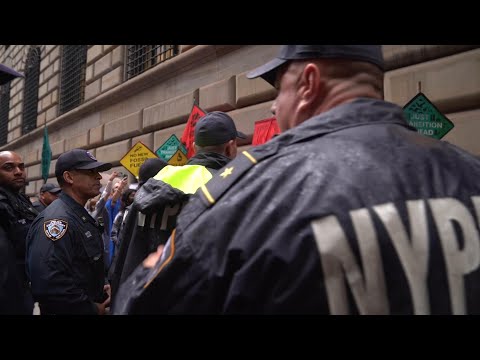 Dozens arrested at New York climate protest
