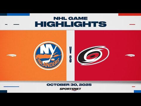 NHL Highlights | Islanders vs. Hurricanes - October 30, 2025