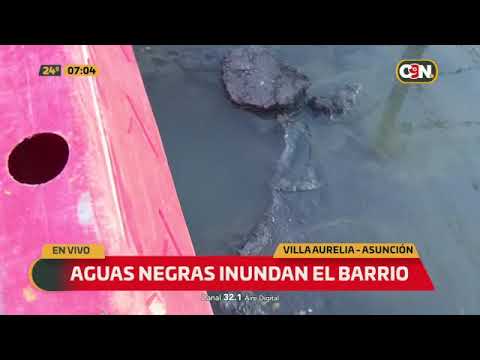 Villa Aurelia: Aguas negras inundan el barrio