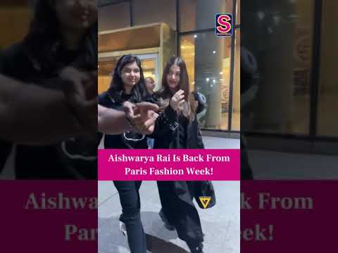 Aishwarya, Aaradhya Twin In Black As They Return From Paris Fashion Week | N18S #shorts #bollywood