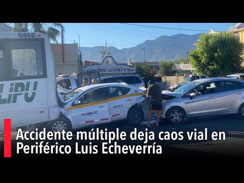 Accidente mu?ltiple deja caos vial en Perife?rico Luis Echeverri?a