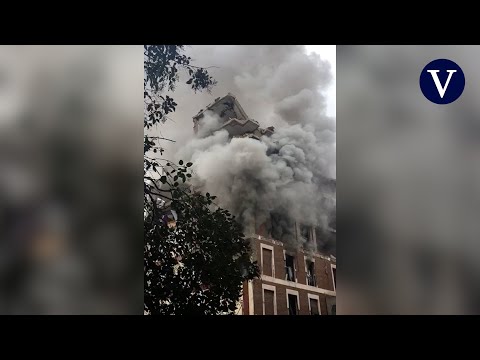 El impactante vídeo de un vecino instantes después de la explosión del edificio de Madrid