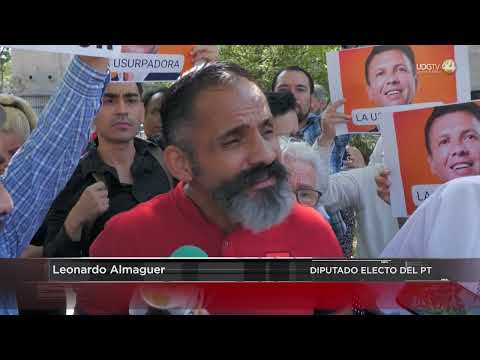 Integrantes montan plantón indefinido frente a palacio de gobierno para exigir recuento de votos