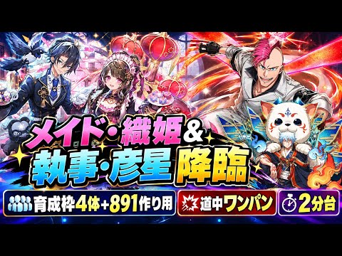 【育成枠4体】2分台+891作り用‼️メイド・織姫＆執事・彦星 降臨 周回編成・立ち回り紹介！！【#パズドラ/パズル&ドラゴンズ】
