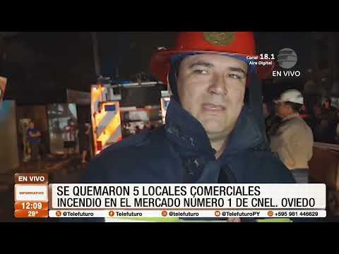 Incendio afecta a locales del mercado de Oviedo