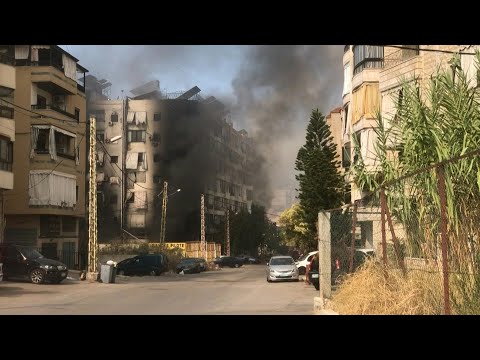 Des immeubles en flammes dans la banlieue sud de Beyrouth | AFP Images