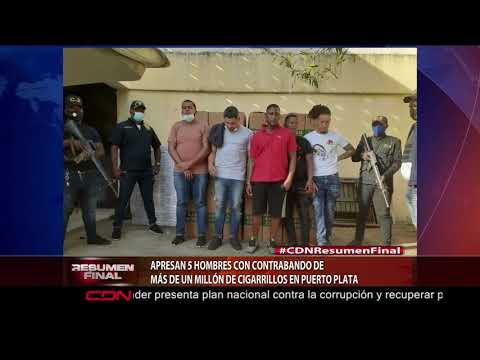 Apresan 5 hombres con contrabando de más de un millón de cigarrillos en Puerto Plata
