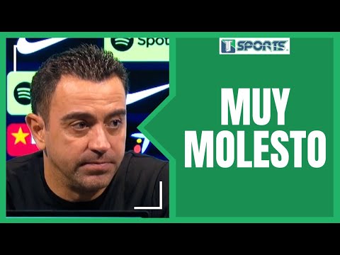 La MOLESTIA de Xavi Hernández con el ÁRBITRO Antonio Mateu Lahoz tras el EMPATE ante Espanyol