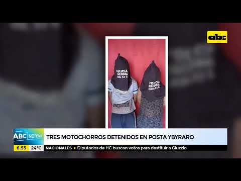 Tres motochorros detenidos en Posta Ybyraro