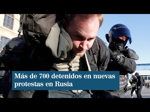 Más de 700 detenidos en nuevas protestas en Rusia