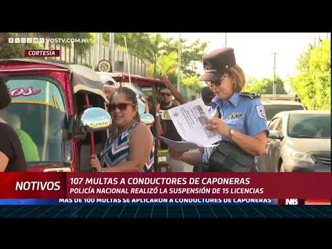 Policía aplica más de 100 multas a conductores de caponeras