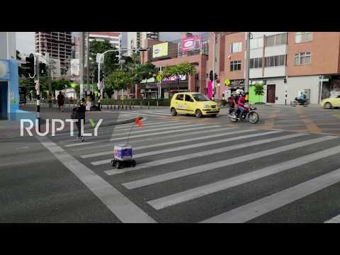 Colombia: Remote-controlled robots deliver food during COVID-19 outbreak in Medellin