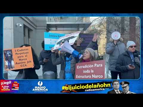 Protestas contra Juan Orlando Hernández en Corte de Nueva York