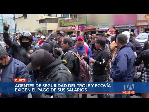 Agentes de seguridad de la Empresa de Pasajeros de Quito protestaron por salarios impagos