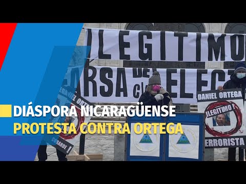 Diáspora nicaragüense protesta ante la OEA