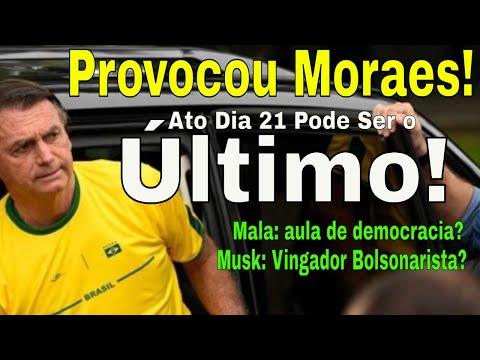 SABADÃO ARRISCADO! BOLSONARO DESAFIA MORAES! MALA DEMOCRATA? DESESPERO: MUSK, SALVE A DEMOCRACIA!