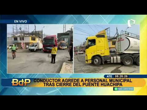 Tras intensas lluvias: Puente Huachipa presenta rajaduras e impide el tránsito vehicular (2/2)