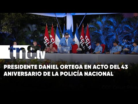 Presidente de Nicaragua, Daniel Ortega Saavedra en acto del 43 aniversario de la Policía Nacional